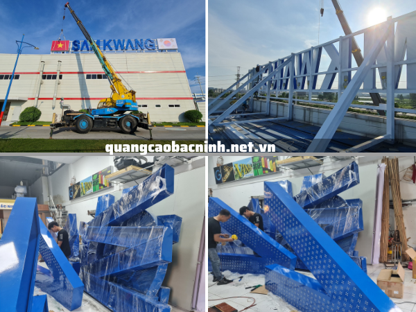 Công ty Quảng Cáo Bắc Ninh thi công lắp đặt biển quảng cáo cho nhà máy SAMKWANG tại Bắc Ninh